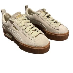 Puma Cream and Tan Platform Sneakers